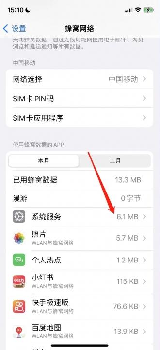 iphone15怎么查流量使用情况 苹果15查看各app流量使用明细教程图3