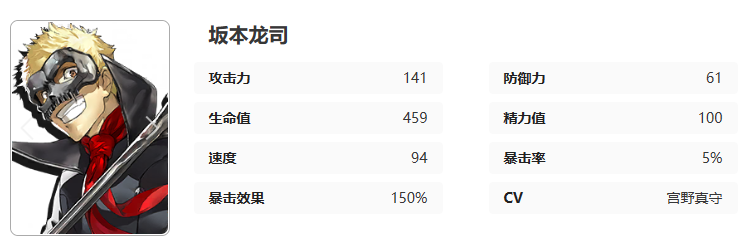 女神异闻录夜幕魅影坂本龙司图鉴 坂本龙司技能意识一览图8