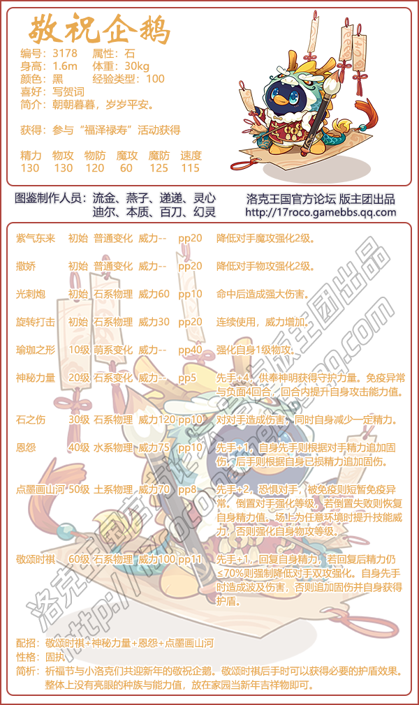 洛克王国敬祝企鹅技能表图鉴 敬祝企鹅怎么样图1