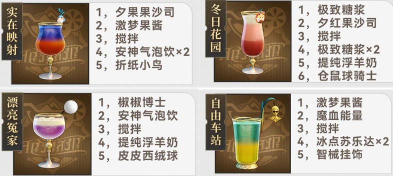 崩坏星穹铁道杯中逸事推导配方有哪些 崩坏星穹铁道杯中逸事推导配方分享图3